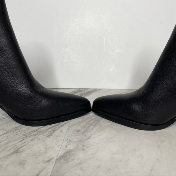 Marc Fisher Alva Black Leather Heeled Bootie 10M - Picture 6 of 14